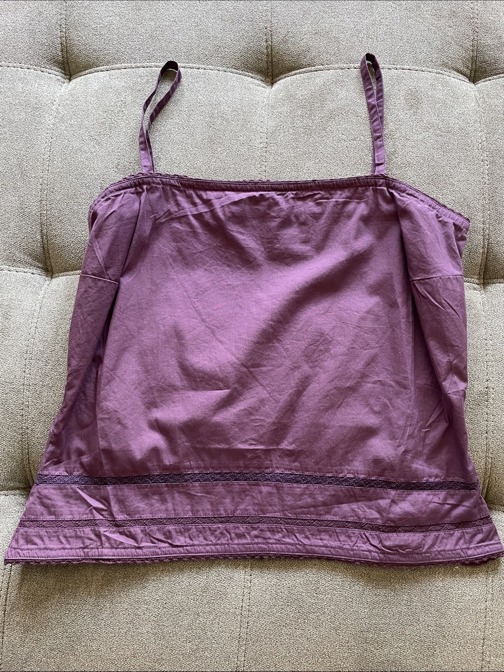 Xhilaration Purple Cotton Spaghetti Strap Tank
